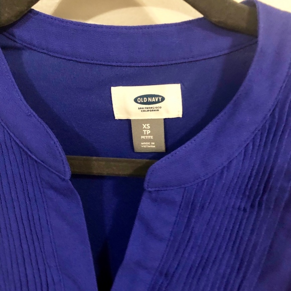 Sleeveless Pintuck Royal Blue Dress - Picture 3 of 3